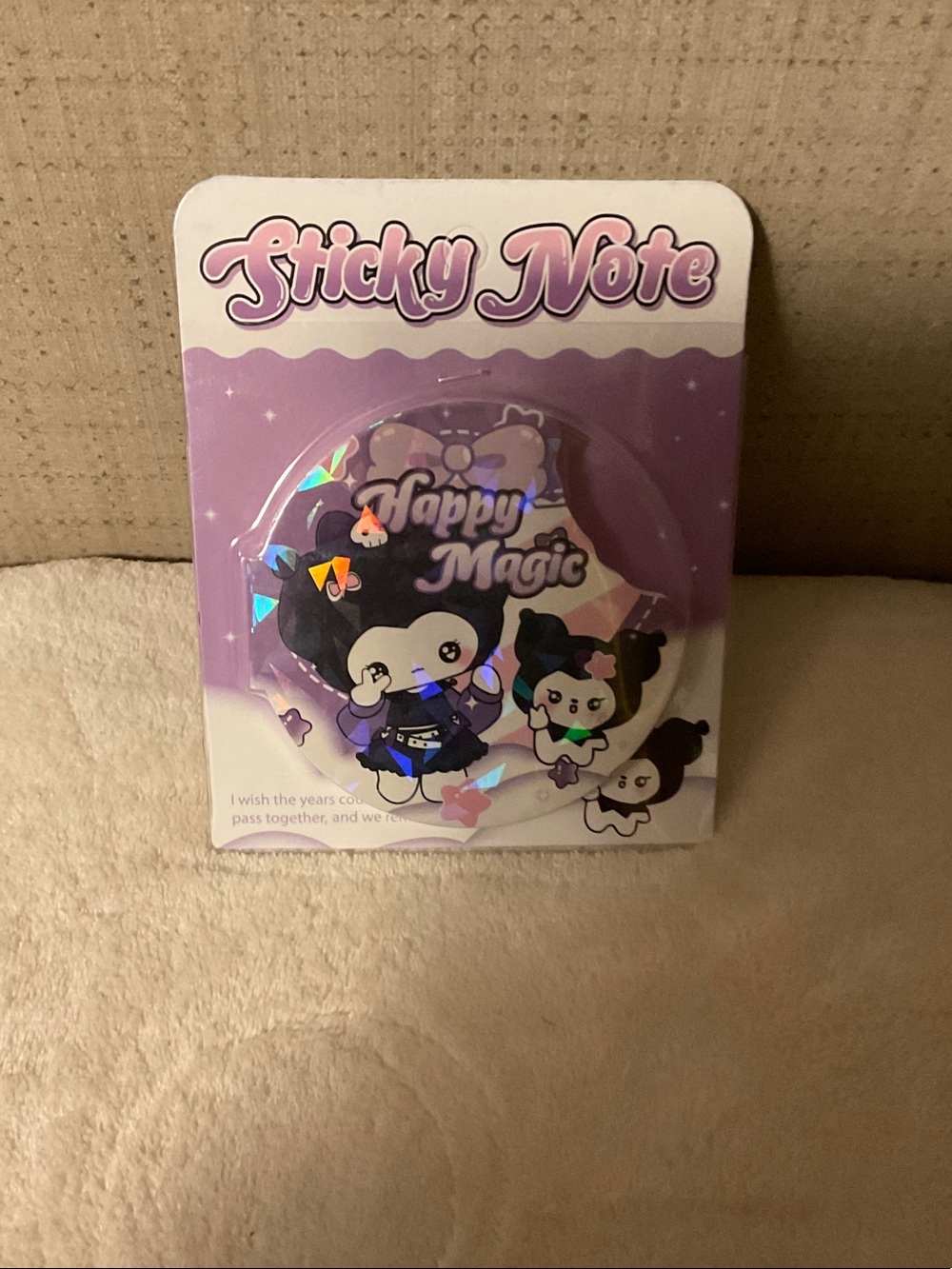 Sanrio Purple 'Happy Magic' Sticky Note Pad
